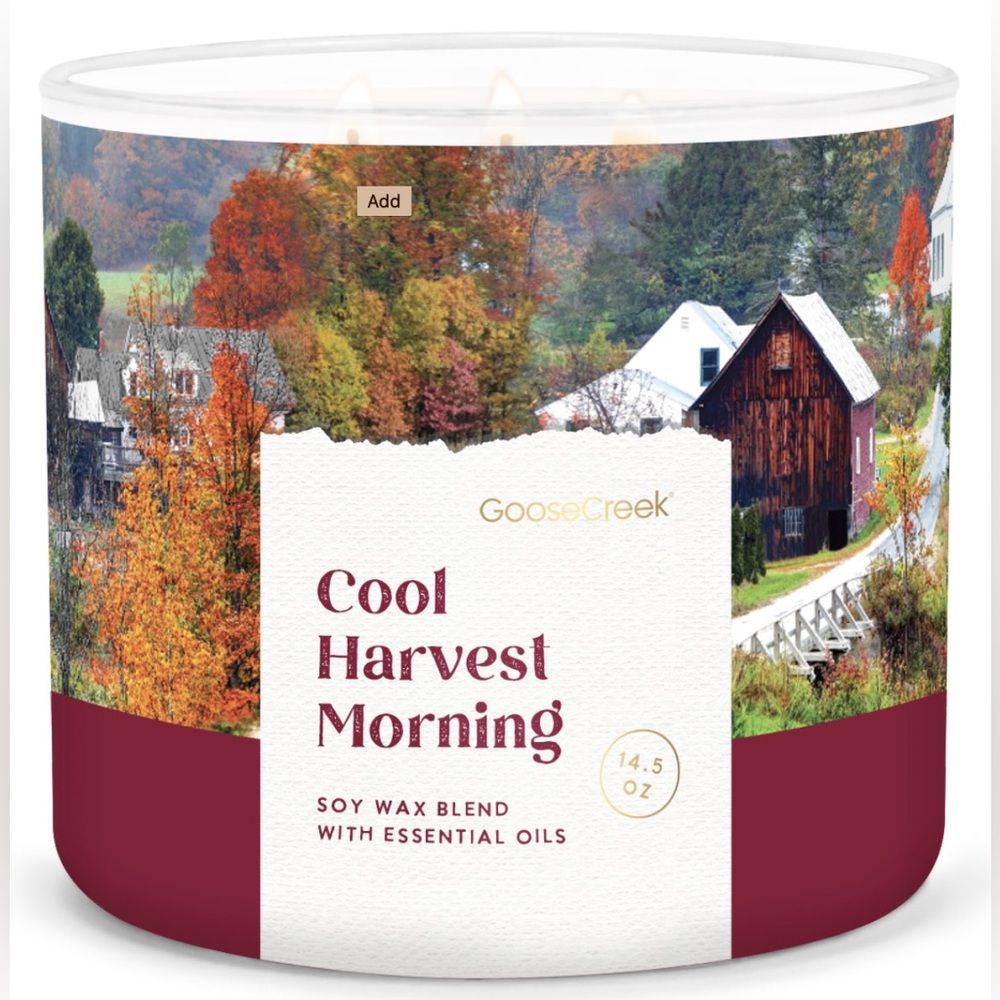 Goose Creek Cool Harvest Morning 3-Wick Candle apple and Autumn woods NEW